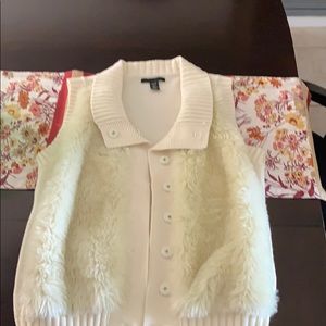 Kenneth Cole women’s faux fur sweater vest